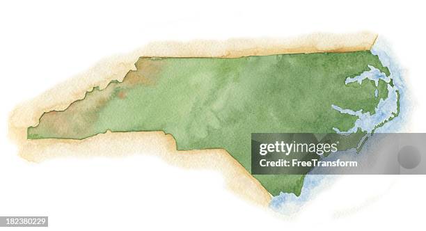 ilustraciones, imágenes clip art, dibujos animados e iconos de stock de watercolor mapa de carolina del norte - carolina del norte estado de los ee uu