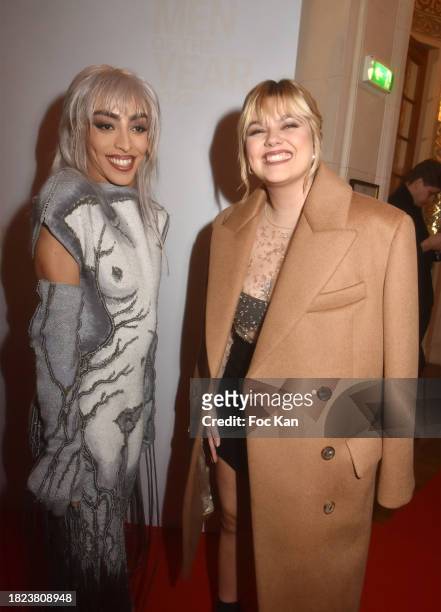 Bilal Hassani and Louane Emera attend the GQ Men of the Year Awards 2023 Photocall at Shangri La on November 30, 2023 in Paris, France.