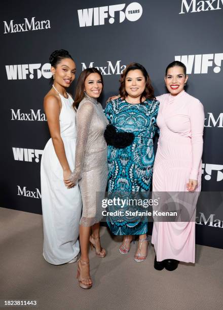 Yara Shahidi, Eva Longoria, Linda Yvette Chávez and America Ferrera attend the WIF Honors Celebrating 50 Years Presented by Max Mara with sponsor...