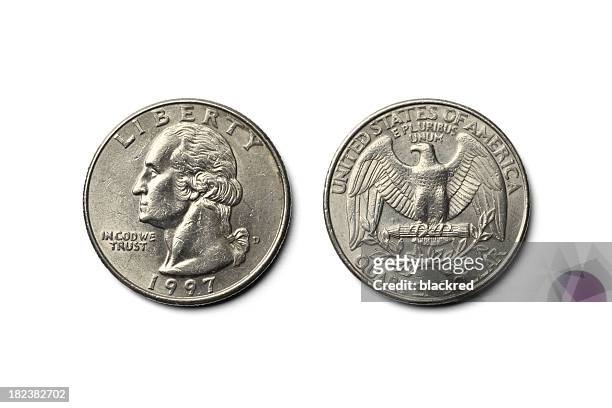 us dollar quarter coin - quarter stockfoto's en -beelden