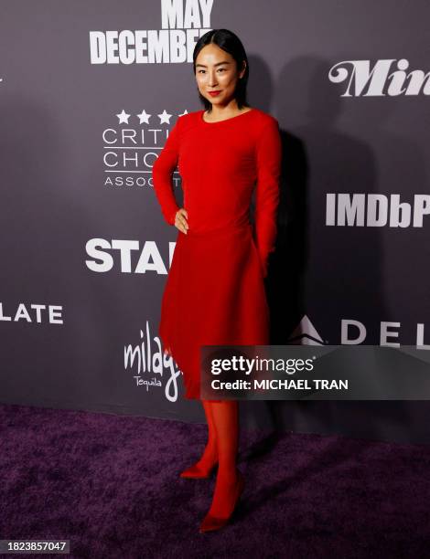 Actress Greta Lee arrives for the Critics Choice Association Celebration of Cinema and Television: Honoring Black, Latino, and AAPI Achievements, at...
