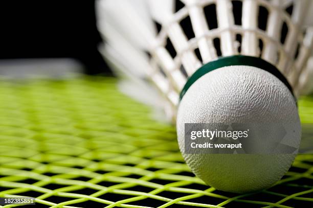 badminton shuttlecock - birdie stock pictures, royalty-free photos & images