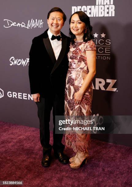 Actor Ken Jeong and his wife Tran Jeong arrive for the Critics Choice Association Celebration of Cinema and Television: Honoring Black, Latino, and...