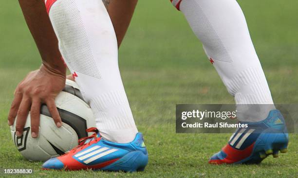 Detail of a player of Union Comercio during a match between Sporting Cristal and Union Comercio as part of the Torneo Descentralizado at Alberto...