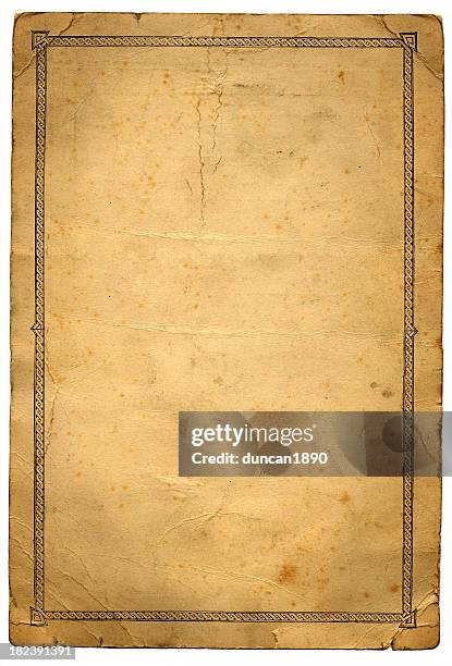 grunge paper with pattern border - celtic style stock illustrations
