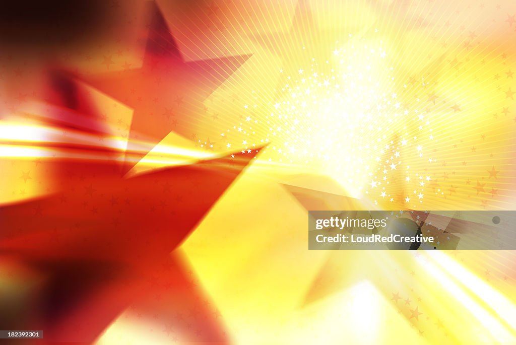 Illustration with star shapes and bright light