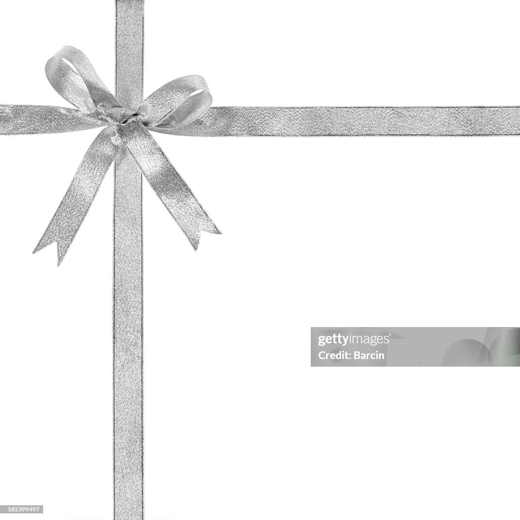 Silver gift bow