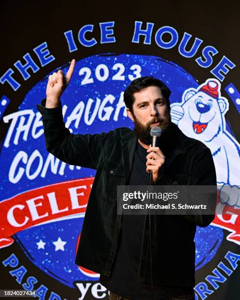 Comedian Steven Briggs performs at The Ice House Comedy Club on November 30, 2023 in Pasadena, California.