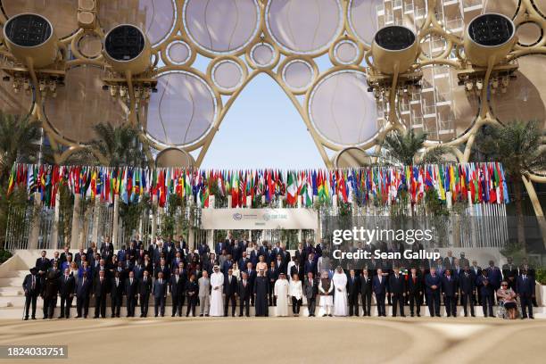 Heads of state, including King Charles III, Qatari Emir Sheikh Tamim bin Hamad Al Thani, Simon Stiell, Executive Secretary of the United Nations...
