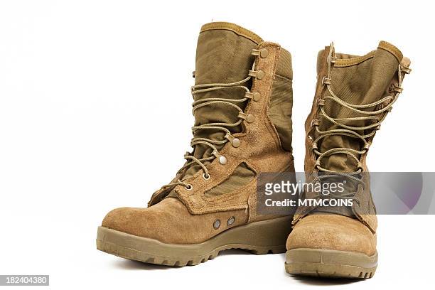 militär combat-stiefel - suede shoe stock-fotos und bilder