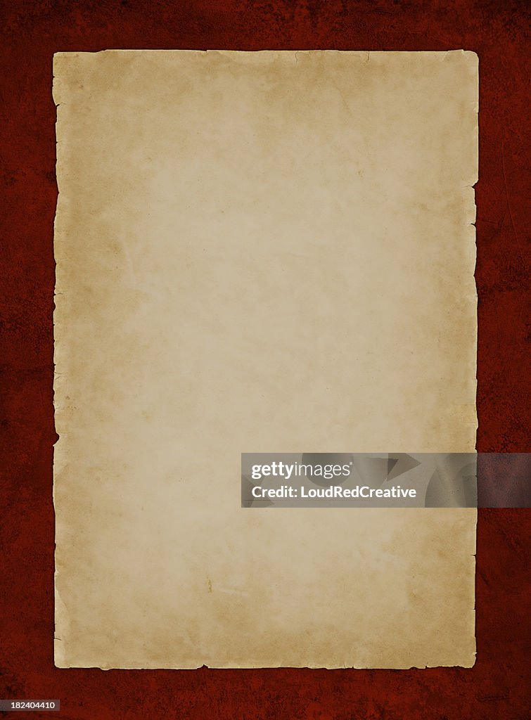 Parchment on red