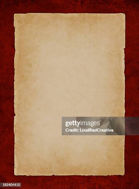 parchment on red - paper scroll stock pictures, royalty-free photos & images