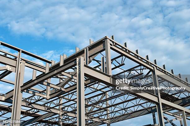 steel construction frame - built environment stock pictures, royalty-free photos & images