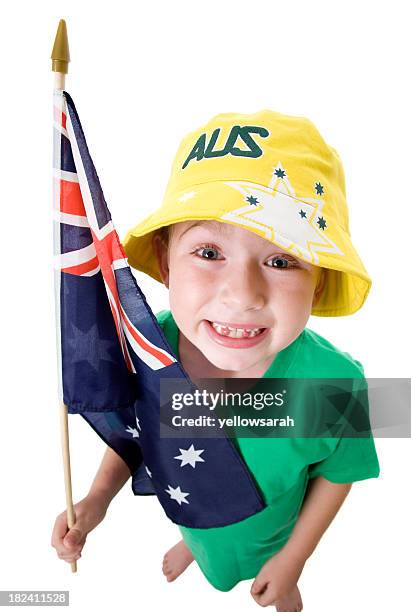 australia day boy - australia day stock pictures, royalty-free photos & images