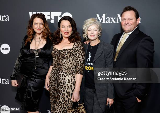 Joely Fisher, Fran Drescher, Frances Fisher and Kevin E. West attend the WIF Honors Celebrating 50 Years Presented by Max Mara with sponsor ShivHans...