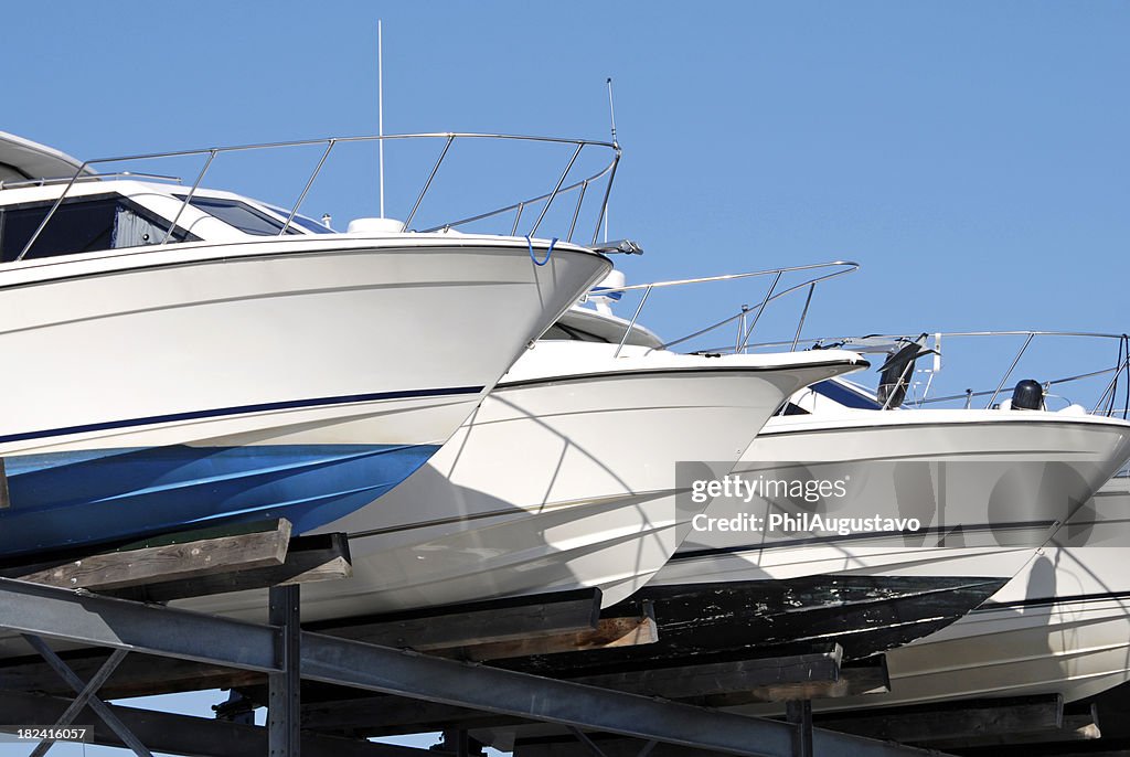 Yachts in storage