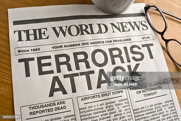 terrorist attack headline - terrorism news stock pictures, royalty-free photos & images