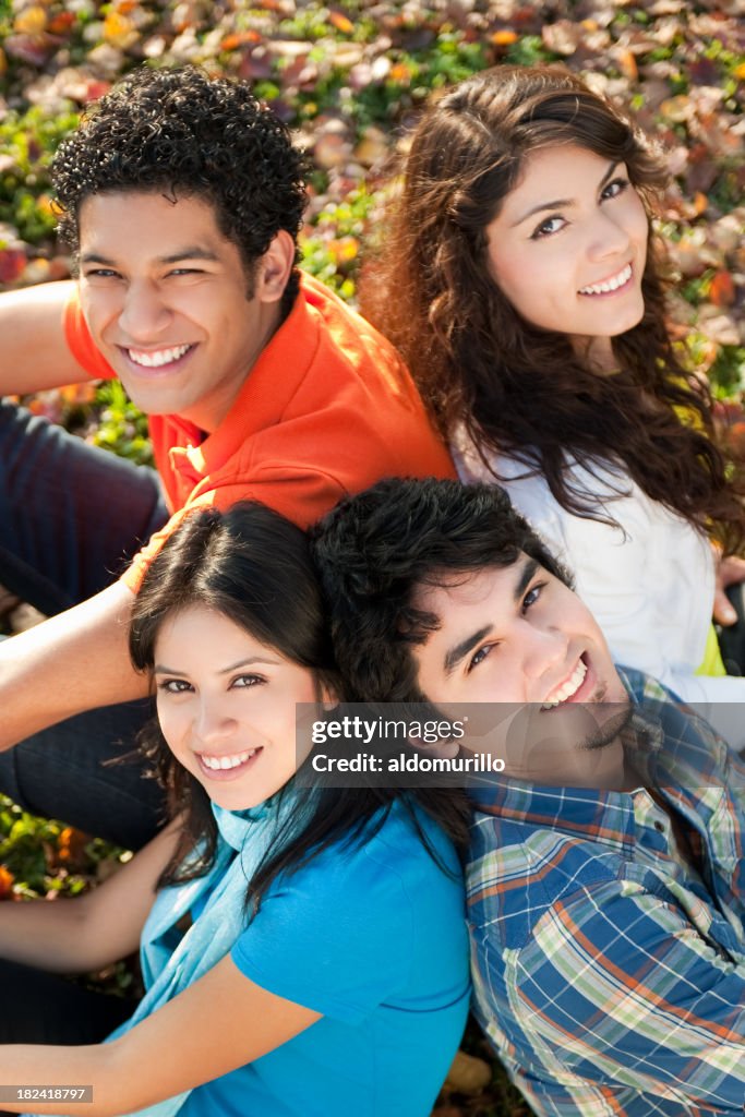 Portrait of young friends