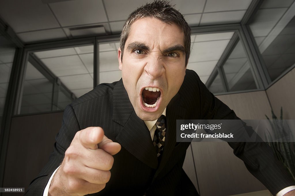 Businessman yelling