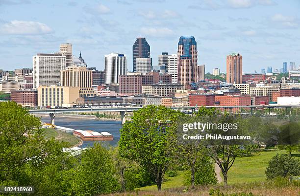 st. paul and mississippi river in minnesota - st paul stock pictures, royalty-free photos & images