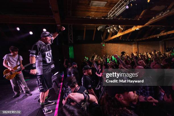 Bassist Tye Trujillo and singer Mike Muir of Suicidal Tendencies performs onstage at Showbox SoDo on November 30, 2023 in Seattle, Washington.