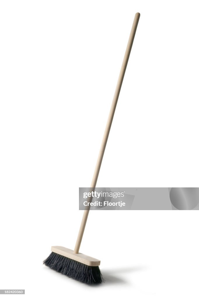 Cleaning: Broom Isolated on White Background