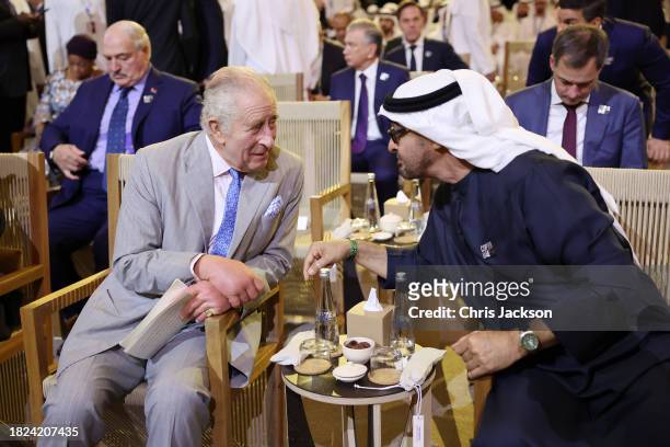 King Charles III and President of the United Arab Emirates Mohamed bin Zayed Al Nahyan attend the opening ceremony of the World Climate Action Summit...