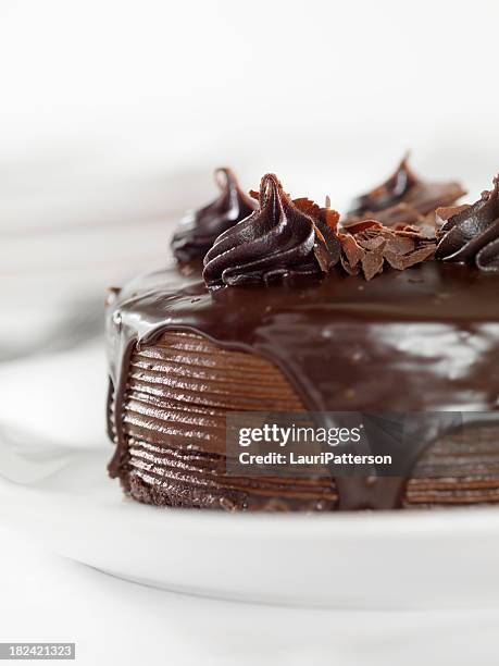 chocolate fudge cake - chocolate cake stock pictures, royalty-free photos & images