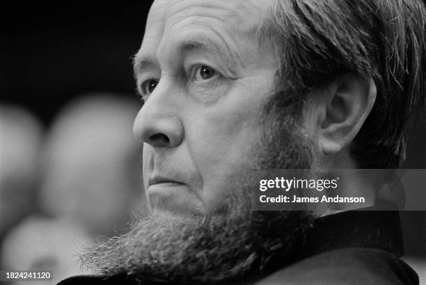 Alexandre Soljenitsyne, lors de la cérémonie de remise du Prix Nobel de littérature. Stockholm, le 10 décembre 1974.