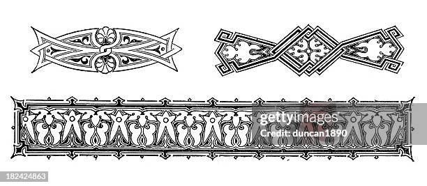 arabesque vintage retro design elements - moorish pattern stock illustrations