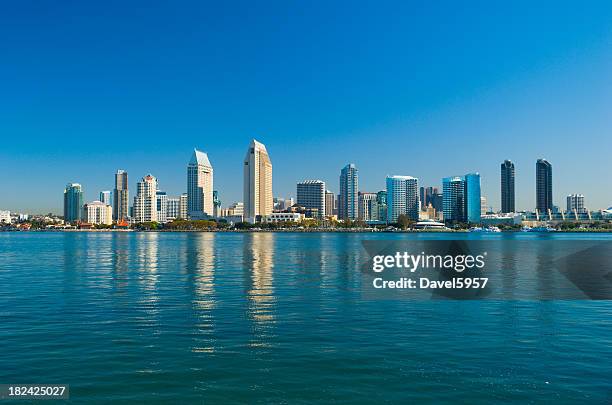 san diego waterfront skyline - san diego skyline stock pictures, royalty-free photos & images