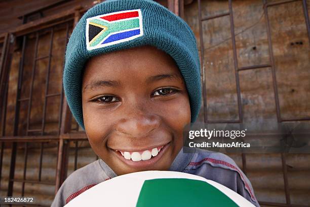 african soccer supporter south africa - south african culture stock pictures, royalty-free photos & images