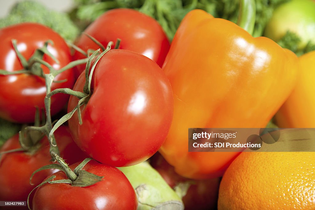 Closeup of Fresh Vegetables Background