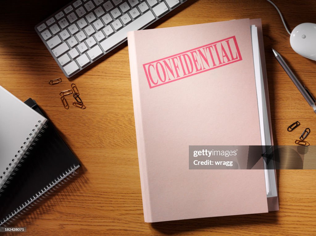 Confidential Folder on a Desk