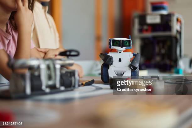 close up of innovative robot in laboratory. - school science project stock pictures, royalty-free photos & images