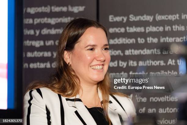 Famosa Marketing Director Irene Sotillo during the opening of an exhibition on the Nancy doll at the Museo del Traje on December 1 in Madrid, Spain....