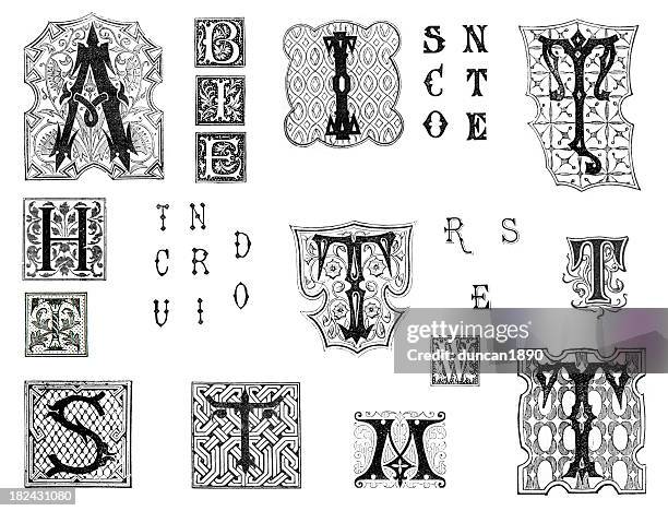 miscellaneous retro alphabet letters - u of t stock illustrations