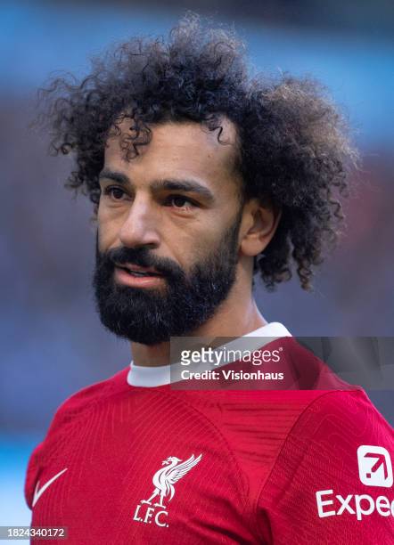 Mohamed Salah of Liverpool during the Premier League match between Manchester City and Liverpool FC at Etihad Stadium on November 25, 2023 in...