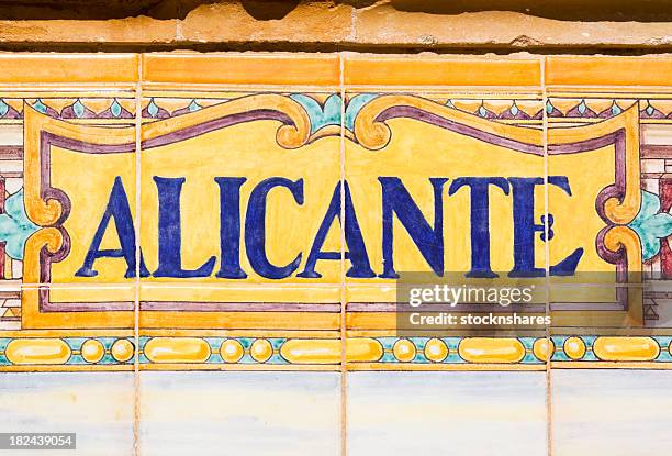 alicante spanish tiles - alicante stock pictures, royalty-free photos & images