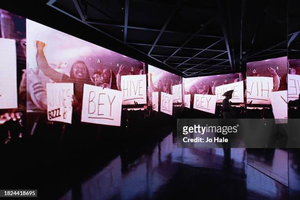 Video Screens at the Beyoncé Exclusive Renaissance Flagship Store on December 1, 2023 in London, England.