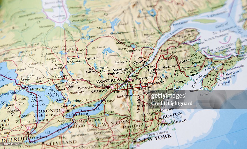 Map Of Eastern Canada High-Res Stock Photo - Getty Images