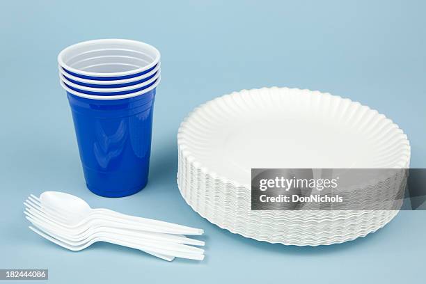 disposable dishware - plastic disposable cup stock pictures, royalty-free photos & images