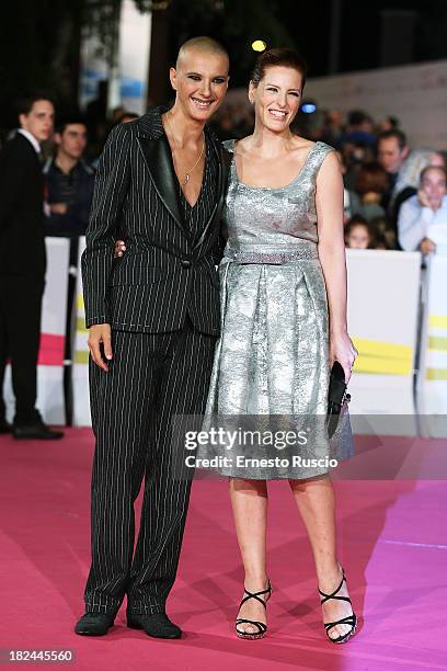 Rosalinda Celentano and Simona Borioni attend the Fiction Fest 2013 opening night at Auditorium Parco Della Mosica on September 29, 2013 in Rome,...