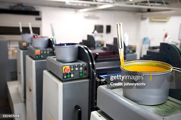 ink tins... - cmyk stock pictures, royalty-free photos & images