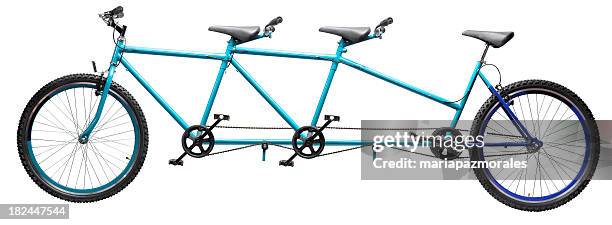 tre ruote tandem - tandem bicycle foto e immagini stock