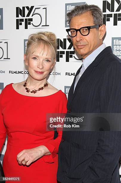 Actress Lindsay Duncan and actor Jeff Goldblum attend the "Le Week-End" premiere during the 51st New York Film Festival at Alice Tully Hall at...