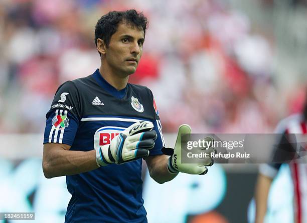 Luis Michel during a match between Chivas and Atlas as part of the Apertura 2013 Liga MX, at Omnilife Stadium on September 29, 2013 in Guadalajara,...