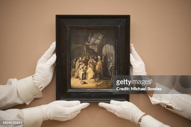 Rembrandt Harmensz. Van Rijn, 'The Adoration of the Kings', Estimate: 10 000 - 15 000 GBP at Sotheby's on December 01, 2023 in London, England.