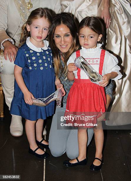 Marion Loretta Elwell Broderick, mother Sarah Jessica Parker and Tabitha Hodge Broderick backstage at "Rodgers & Hammerstein's Cinderella" on...