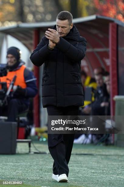 Ignazio Abate head coach of AC Milan U19 in action during the match between AC Milan U19 v Borussia Dortmund U19 - Group F - UEFA Youth League...